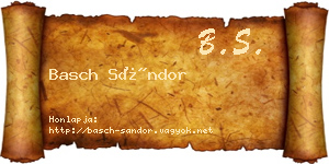 Basch Sándor névjegykártya